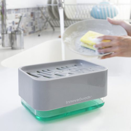 InnovaGoods Pushoap 2 az 1-ben Antibakteriális Szappanadagoló és Szivacstartó