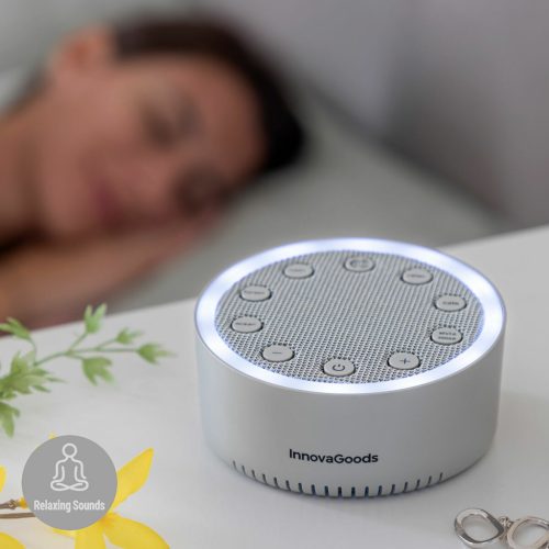 Slewel InnovaGoods Fehér Zajt Keltő Altatást Segítő Gép – Fénnyel és Időzítővel