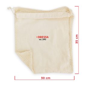   Dressa Shopping hálós összehúzható pamut textiltáska - közepes