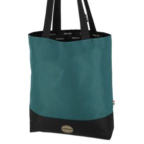  Dressa Bag női shopper táska cipzáros zsebbel - petrolzöld