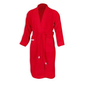   Dressa Home hosszú ujjú frottír fürdőköpeny köntös - piros