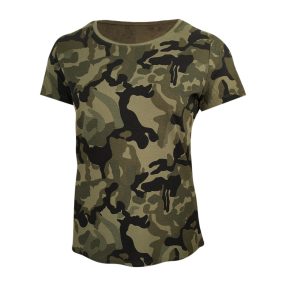   Dressa Forest terepmintás női rövid ujjú pamut póló - camo