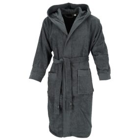   Dressa Home kapucnis hosszú ujjú frottír fürdőköpeny köntös - sötétszürke