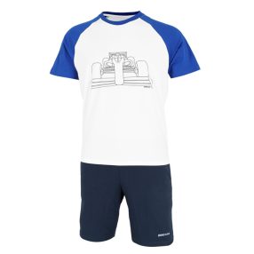   Dressa Home Racing autó mintás rövid ujjú pamut rövidnadrágos férfi pizsama - fehér